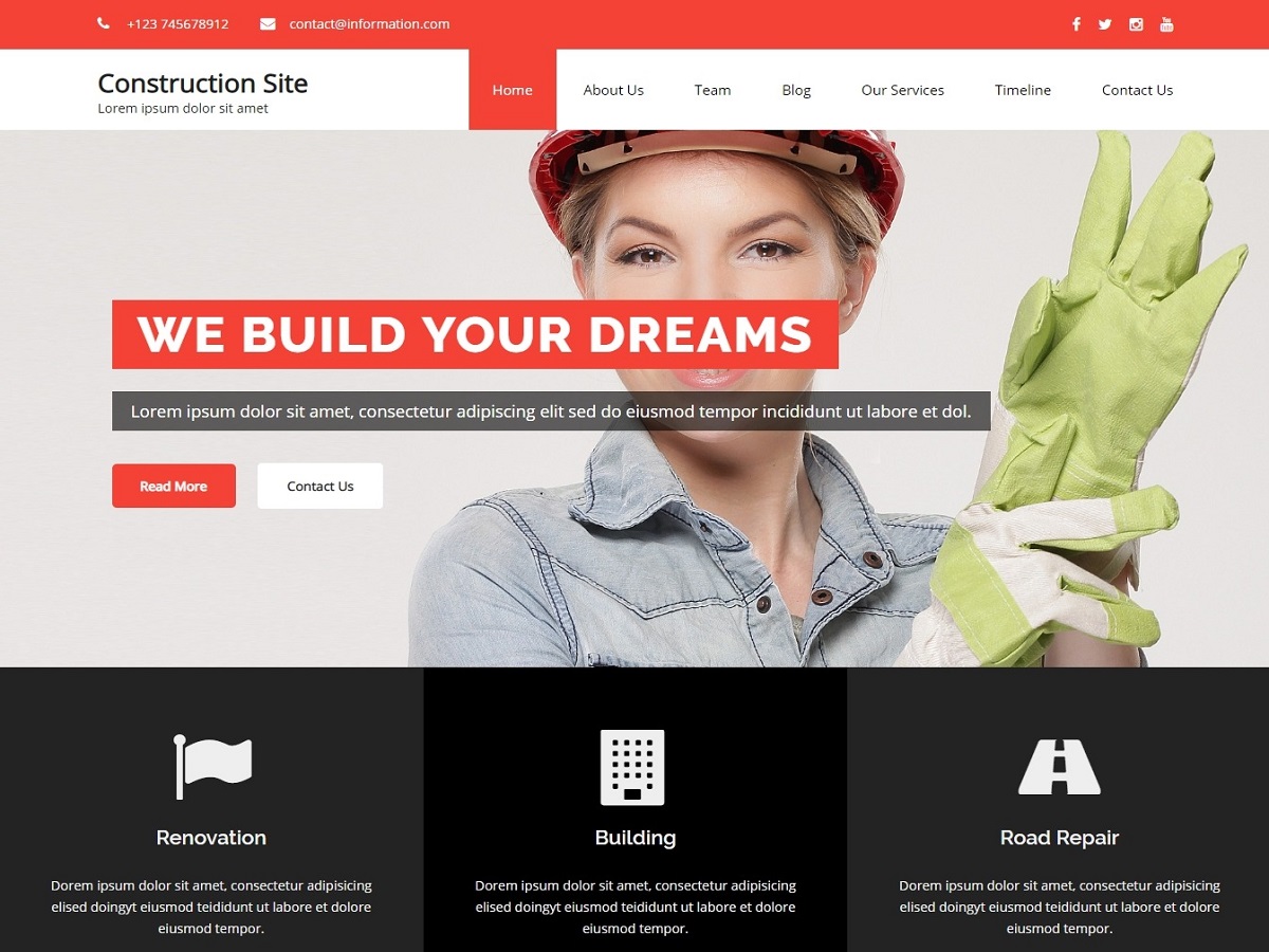 Construction Building Preview Wordpress Theme - Rating, Reviews, Preview, Demo & Download