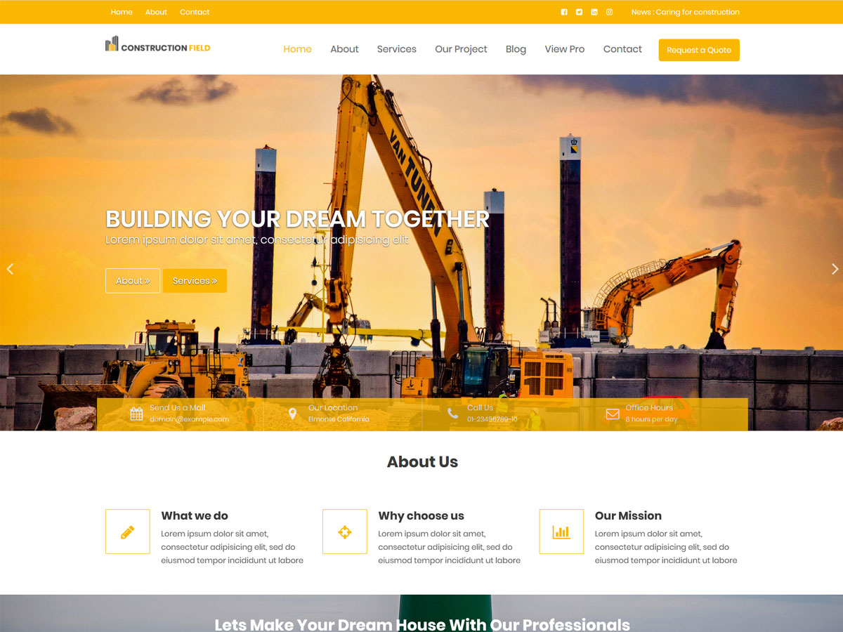 Construction Field Preview Wordpress Theme - Rating, Reviews, Preview, Demo & Download