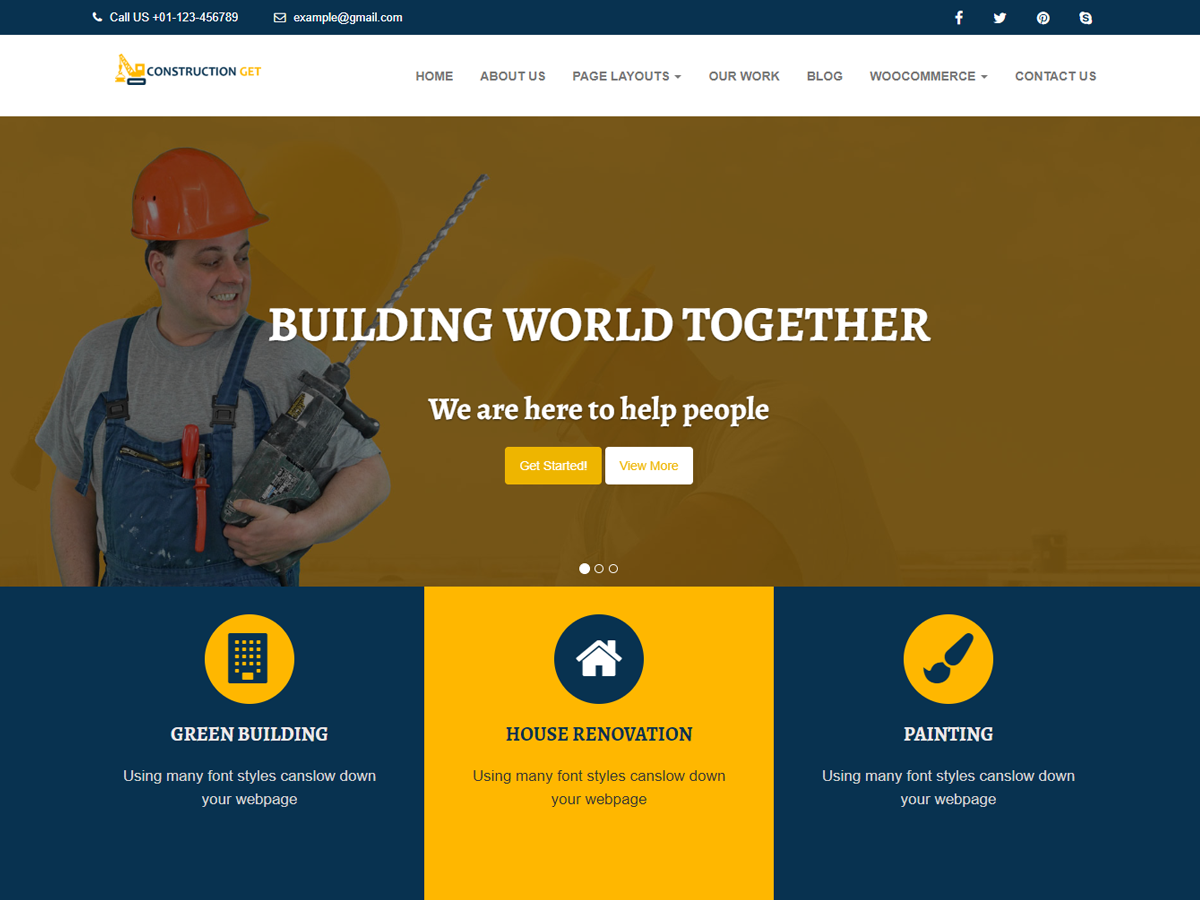 Construction Get Preview Wordpress Theme - Rating, Reviews, Preview, Demo & Download