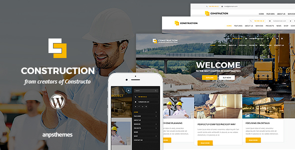 Construction Preview Wordpress Theme - Rating, Reviews, Preview, Demo & Download