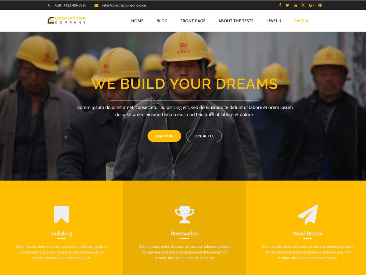 Construction Zone Preview Wordpress Theme - Rating, Reviews, Preview, Demo & Download