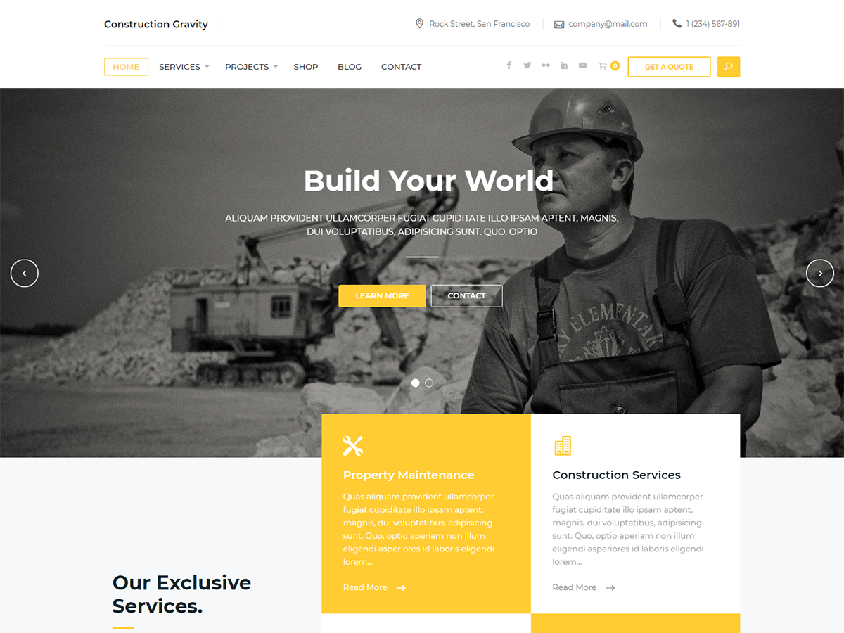 Constrution Gravity Preview Wordpress Theme - Rating, Reviews, Preview, Demo & Download