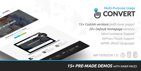 Convert Responsive Preview Wordpress Theme - Rating, Reviews, Preview, Demo & Download