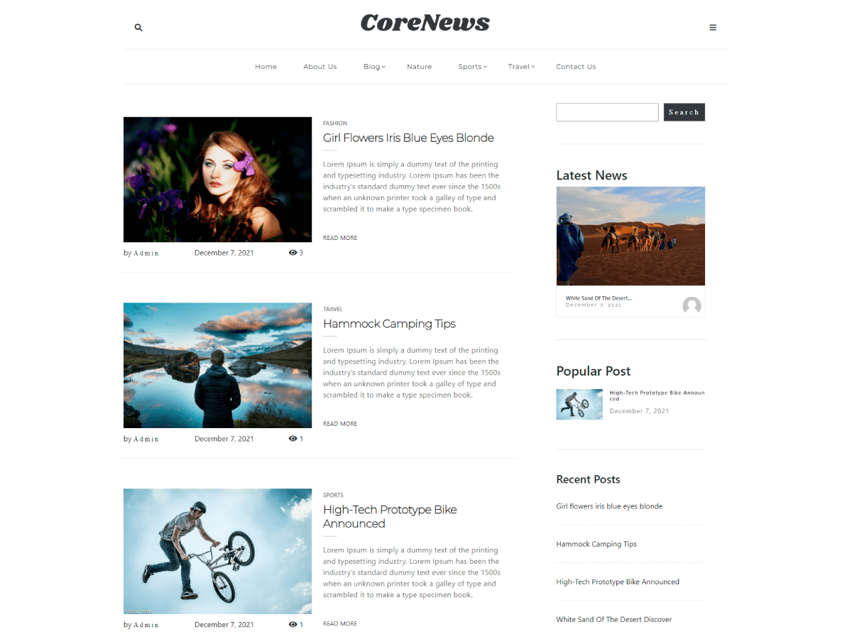 Core News Preview Wordpress Theme - Rating, Reviews, Preview, Demo & Download
