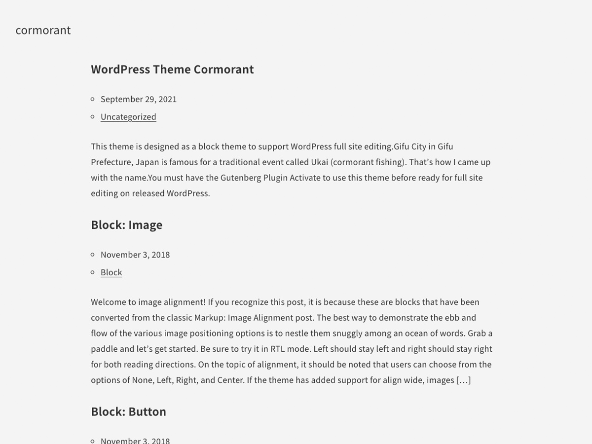 Cormorant Preview Wordpress Theme - Rating, Reviews, Preview, Demo & Download