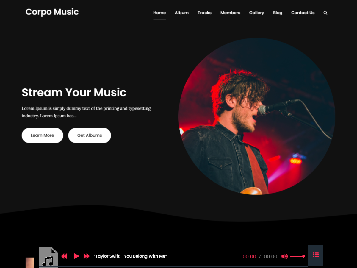 Corpo Music Preview Wordpress Theme - Rating, Reviews, Preview, Demo & Download