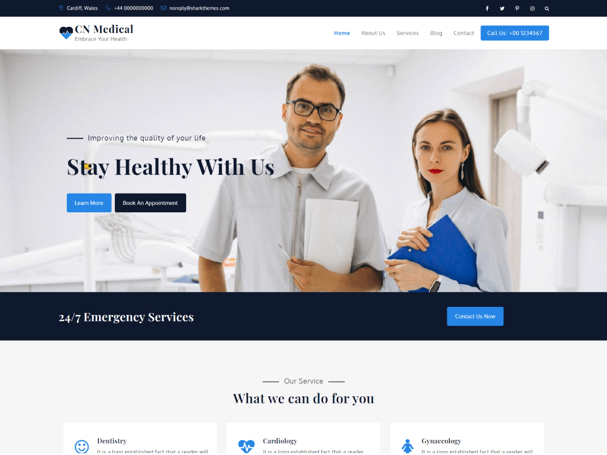 CorpoNotch Medical Preview Wordpress Theme - Rating, Reviews, Preview, Demo & Download