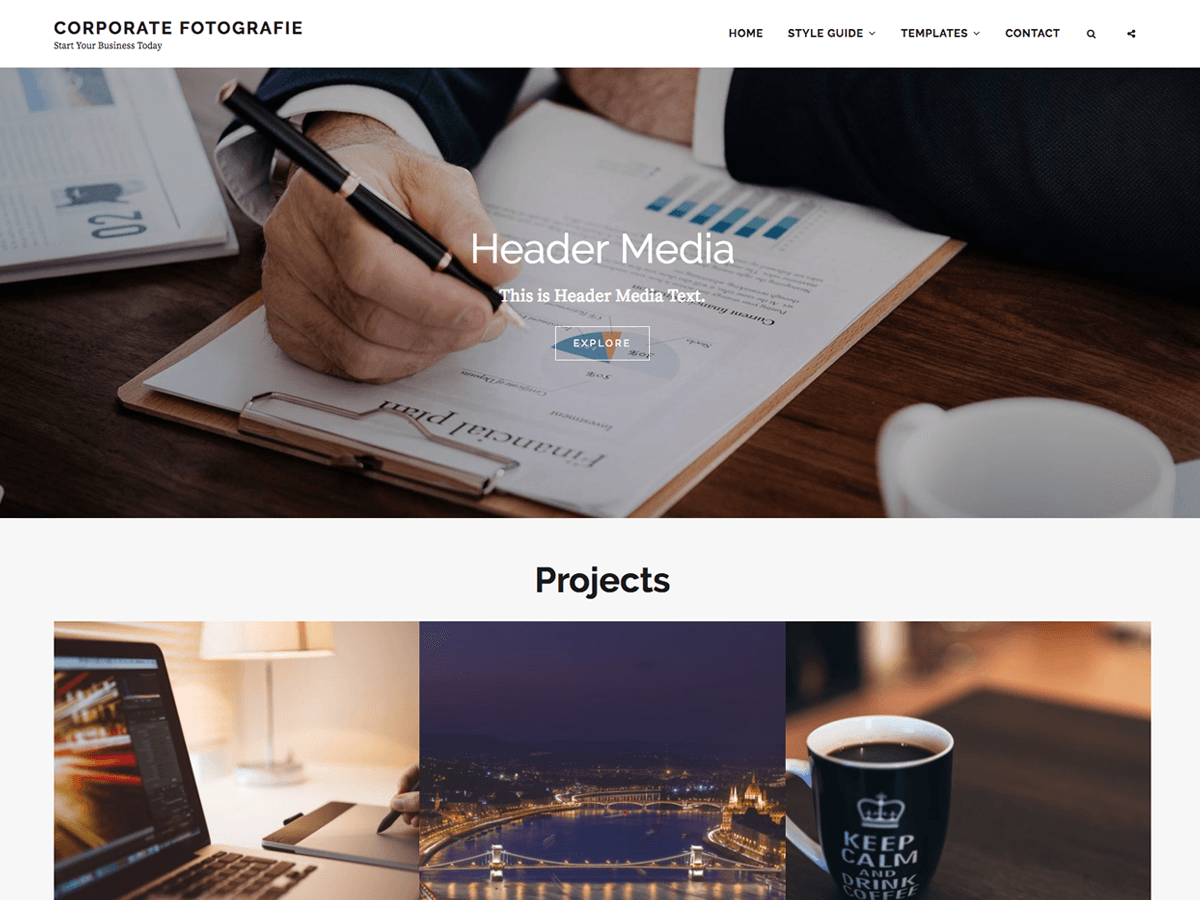 Corporate Fotografie Preview Wordpress Theme - Rating, Reviews, Preview, Demo & Download