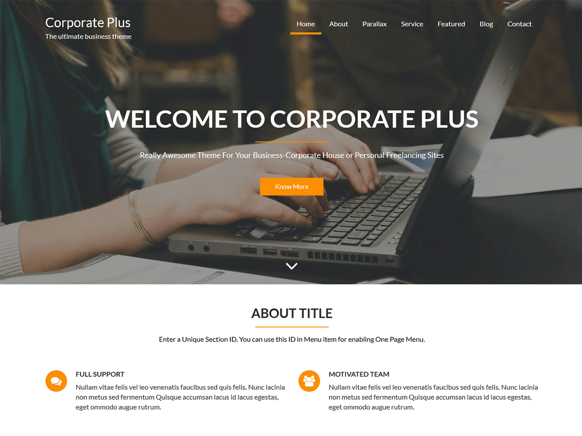 Corporate Plus Preview Wordpress Theme - Rating, Reviews, Preview, Demo & Download