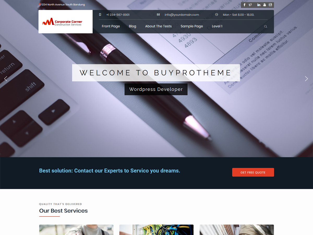 Corporatecorner Preview Wordpress Theme - Rating, Reviews, Preview, Demo & Download
