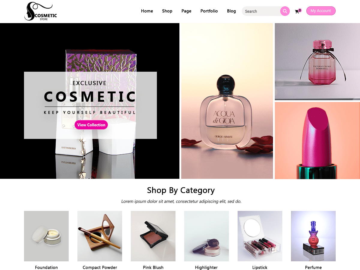Cosmetic Shop Preview Wordpress Theme - Rating, Reviews, Preview, Demo & Download