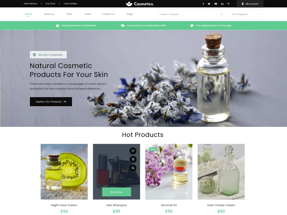 Cosmetic Store Preview Wordpress Theme - Rating, Reviews, Preview, Demo & Download