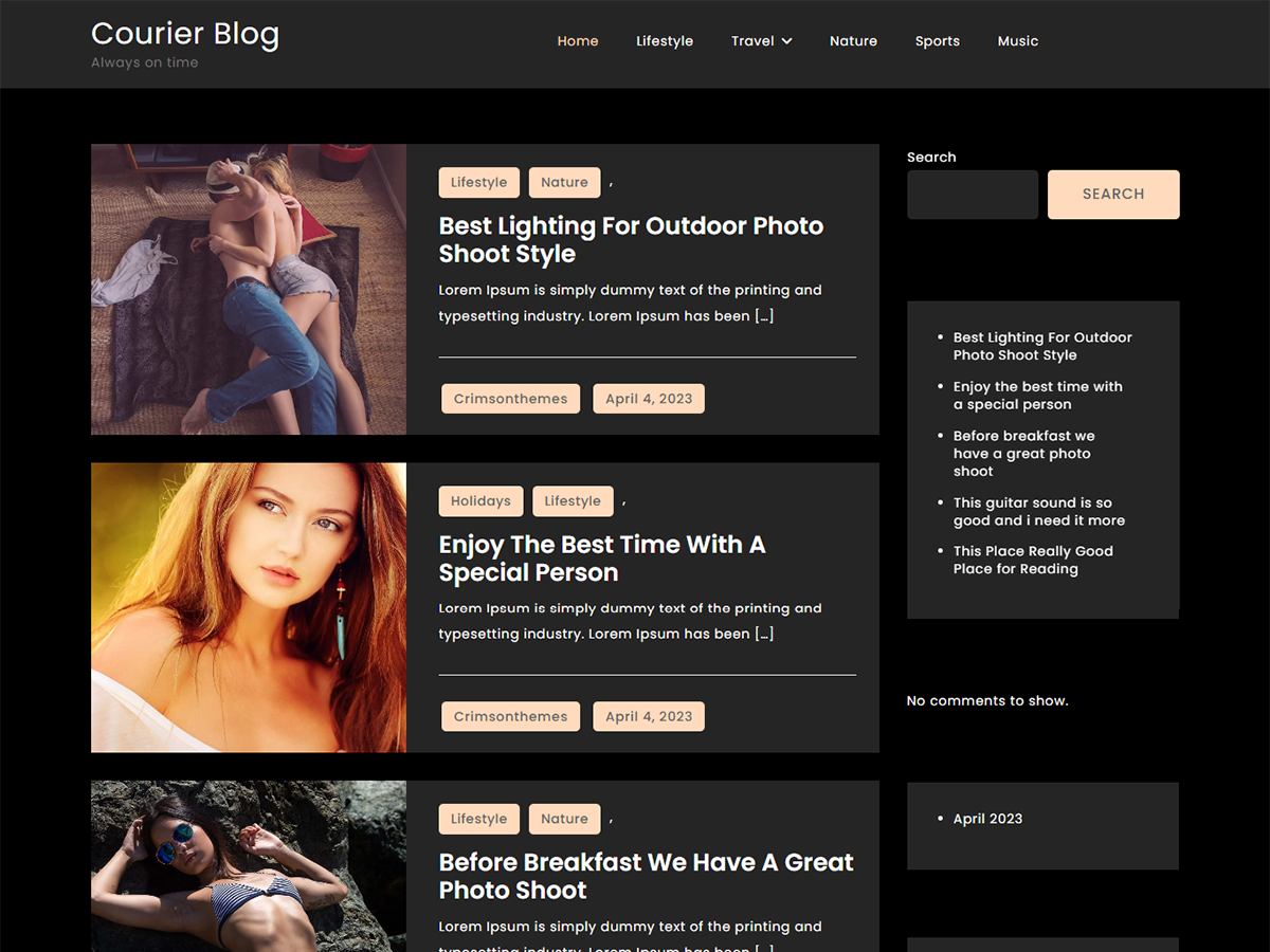 Courier Blog Preview Wordpress Theme - Rating, Reviews, Preview, Demo & Download