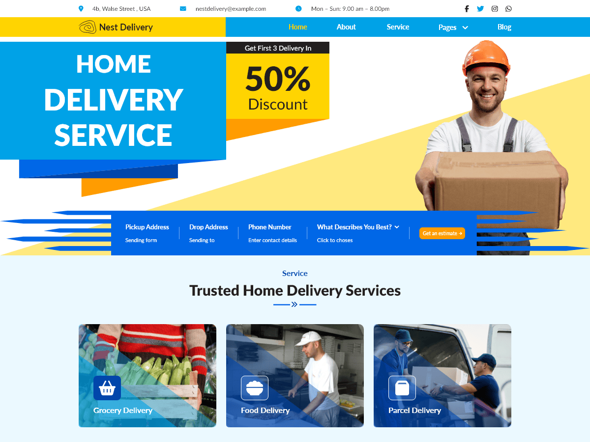 Courier Shipping Preview Wordpress Theme - Rating, Reviews, Preview, Demo & Download