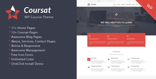 Coursat Preview Wordpress Theme - Rating, Reviews, Preview, Demo & Download