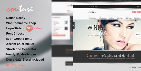 Couture WordPress Preview Wordpress Theme - Rating, Reviews, Preview, Demo & Download