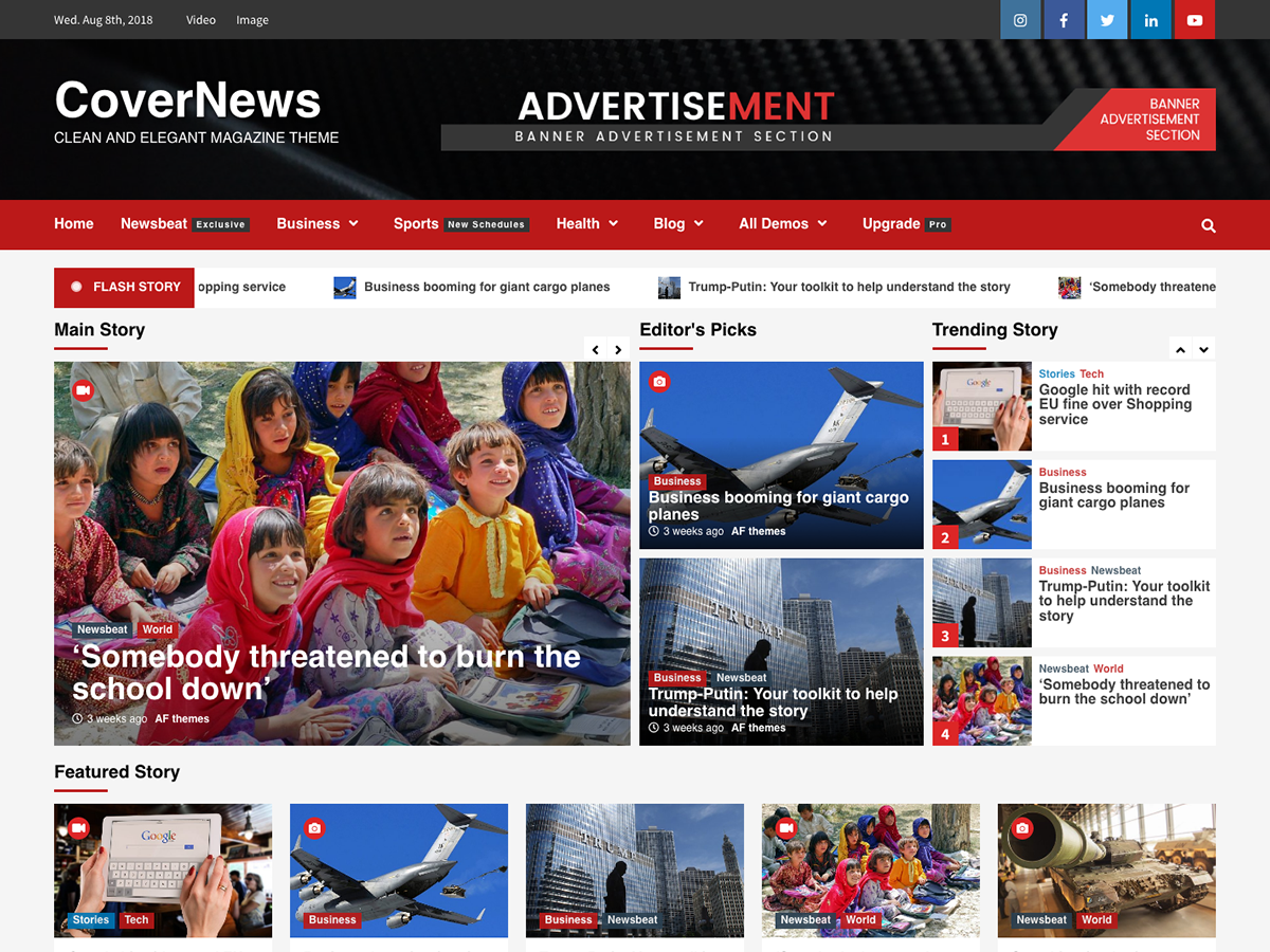 CoverNews Preview Wordpress Theme - Rating, Reviews, Preview, Demo & Download