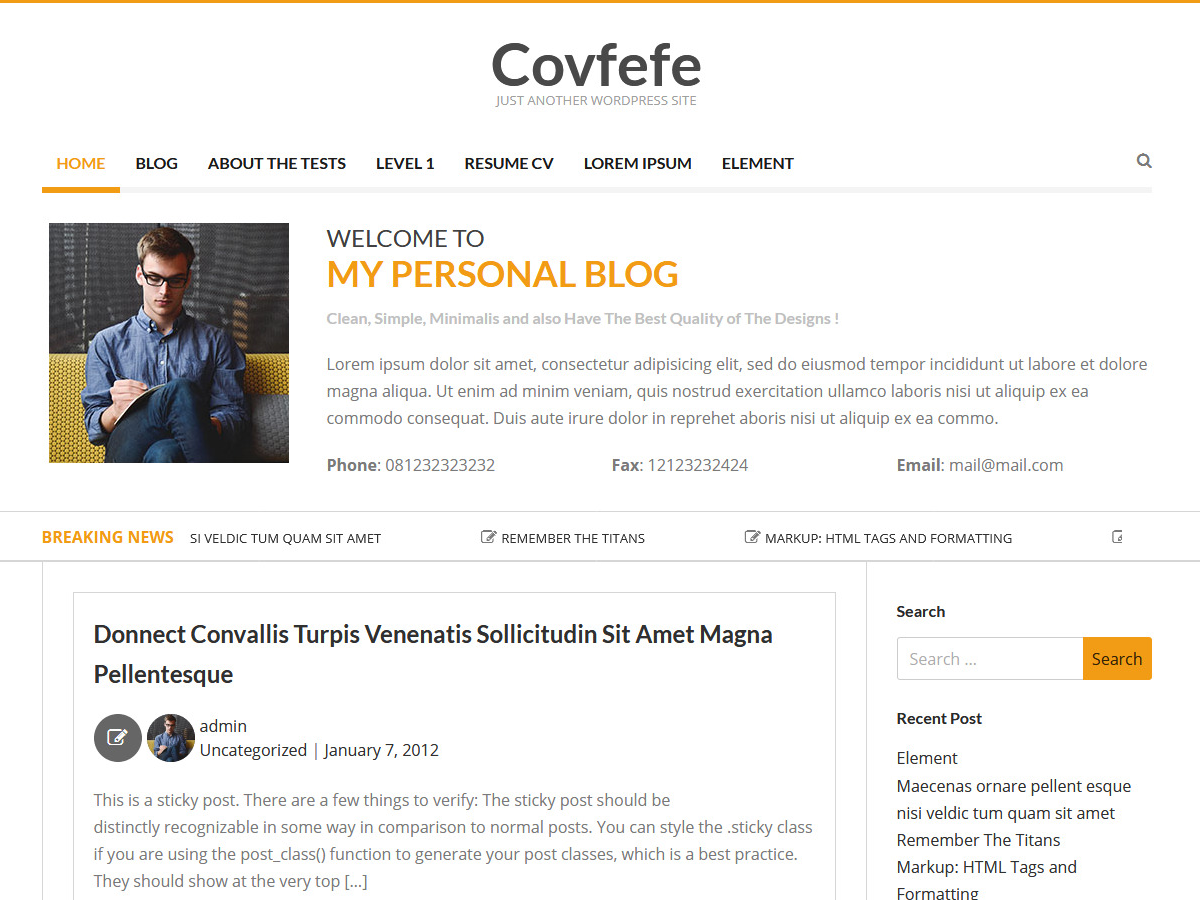 Covfefe Preview Wordpress Theme - Rating, Reviews, Preview, Demo & Download