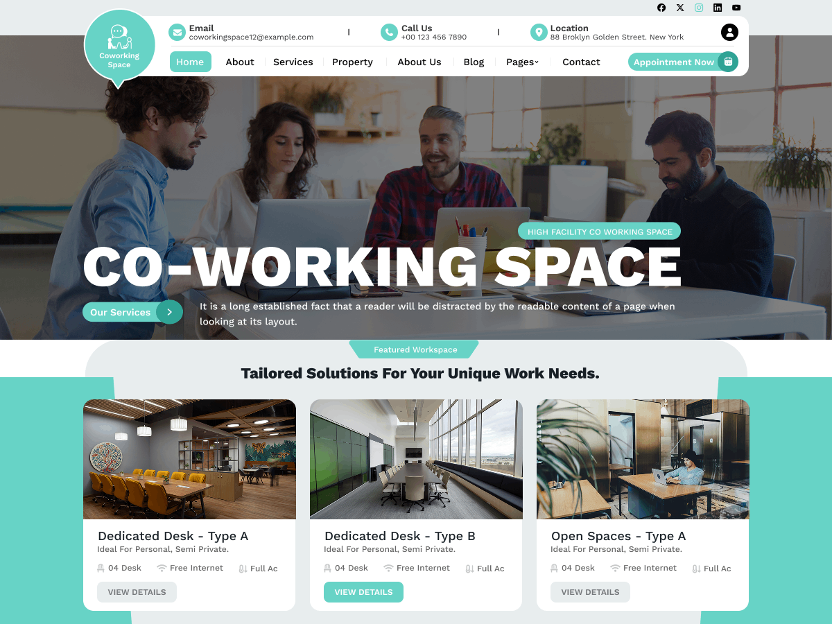 Coworking Office Preview Wordpress Theme - Rating, Reviews, Preview, Demo & Download