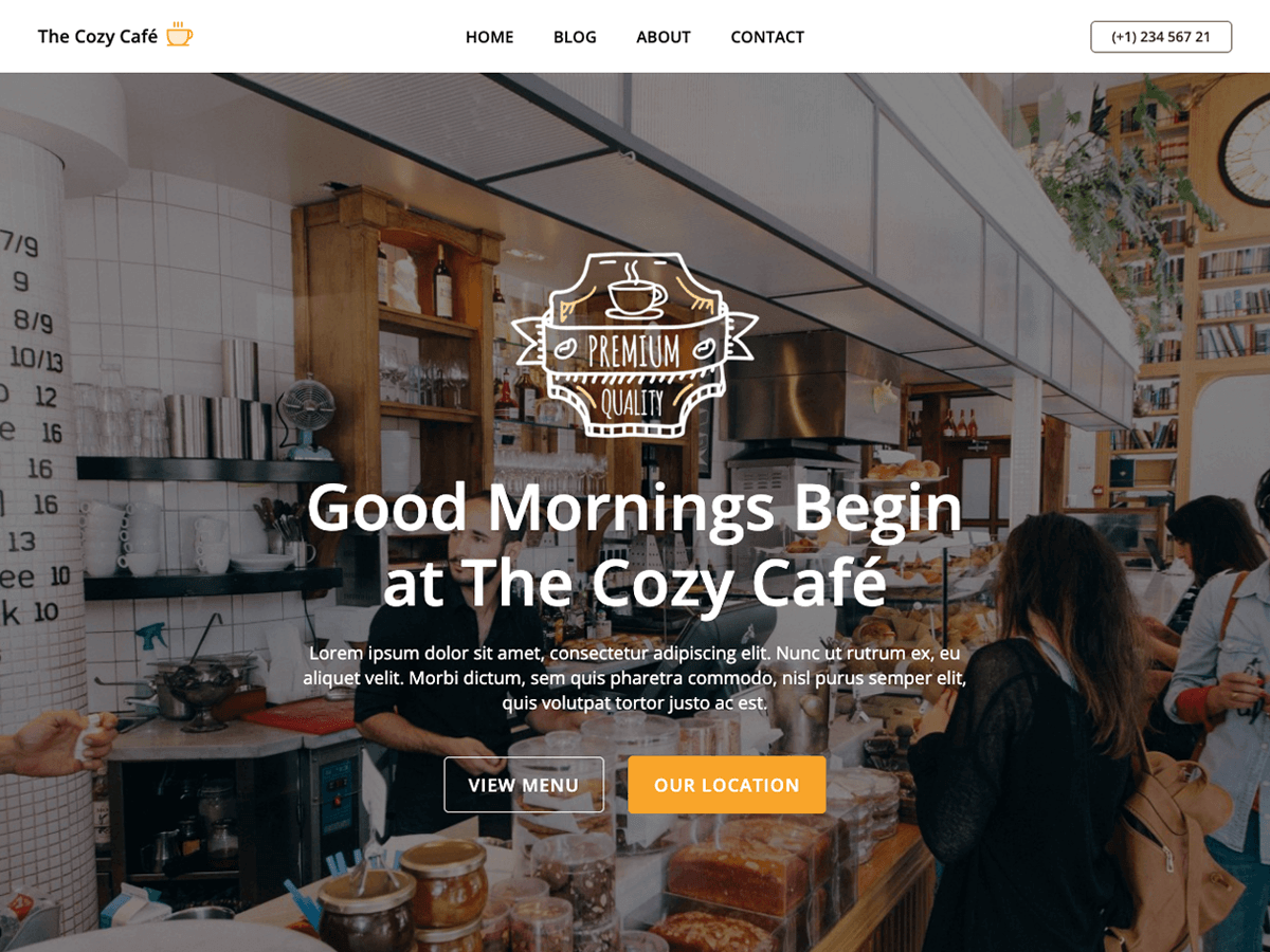 Cozy Cafe Preview Wordpress Theme - Rating, Reviews, Preview, Demo & Download