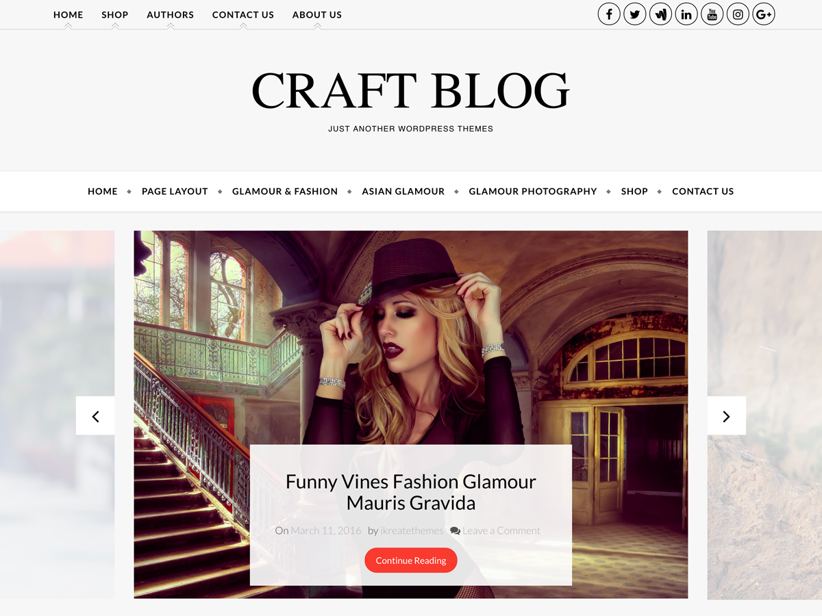 Craft Blog Preview Wordpress Theme - Rating, Reviews, Preview, Demo & Download