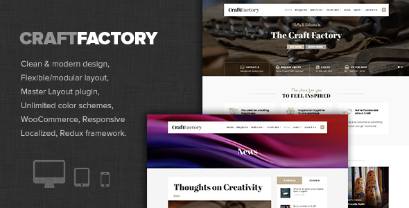 Craft Factory Preview Wordpress Theme - Rating, Reviews, Preview, Demo & Download