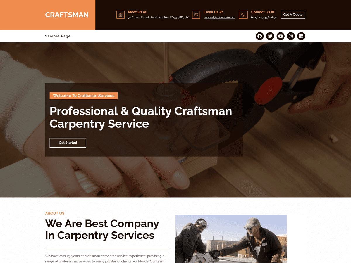 Craftsman Lite Preview Wordpress Theme - Rating, Reviews, Preview, Demo & Download