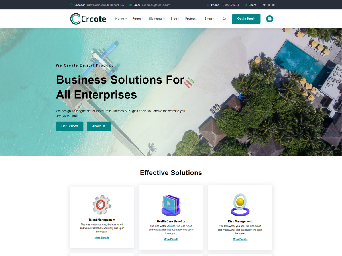 Crcote Corporate Preview Wordpress Theme - Rating, Reviews, Preview, Demo & Download