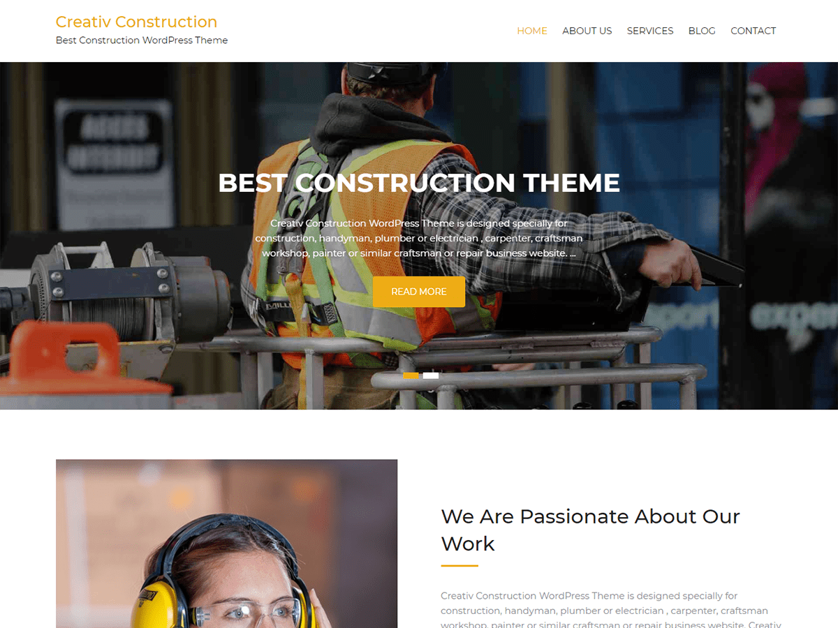 Creativ Construction Preview Wordpress Theme - Rating, Reviews, Preview, Demo & Download