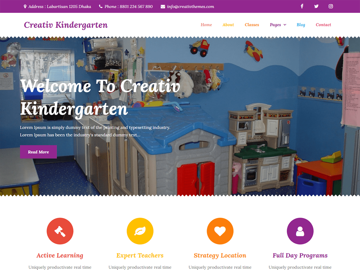 Creativ Kindergarten Preview Wordpress Theme - Rating, Reviews, Preview, Demo & Download