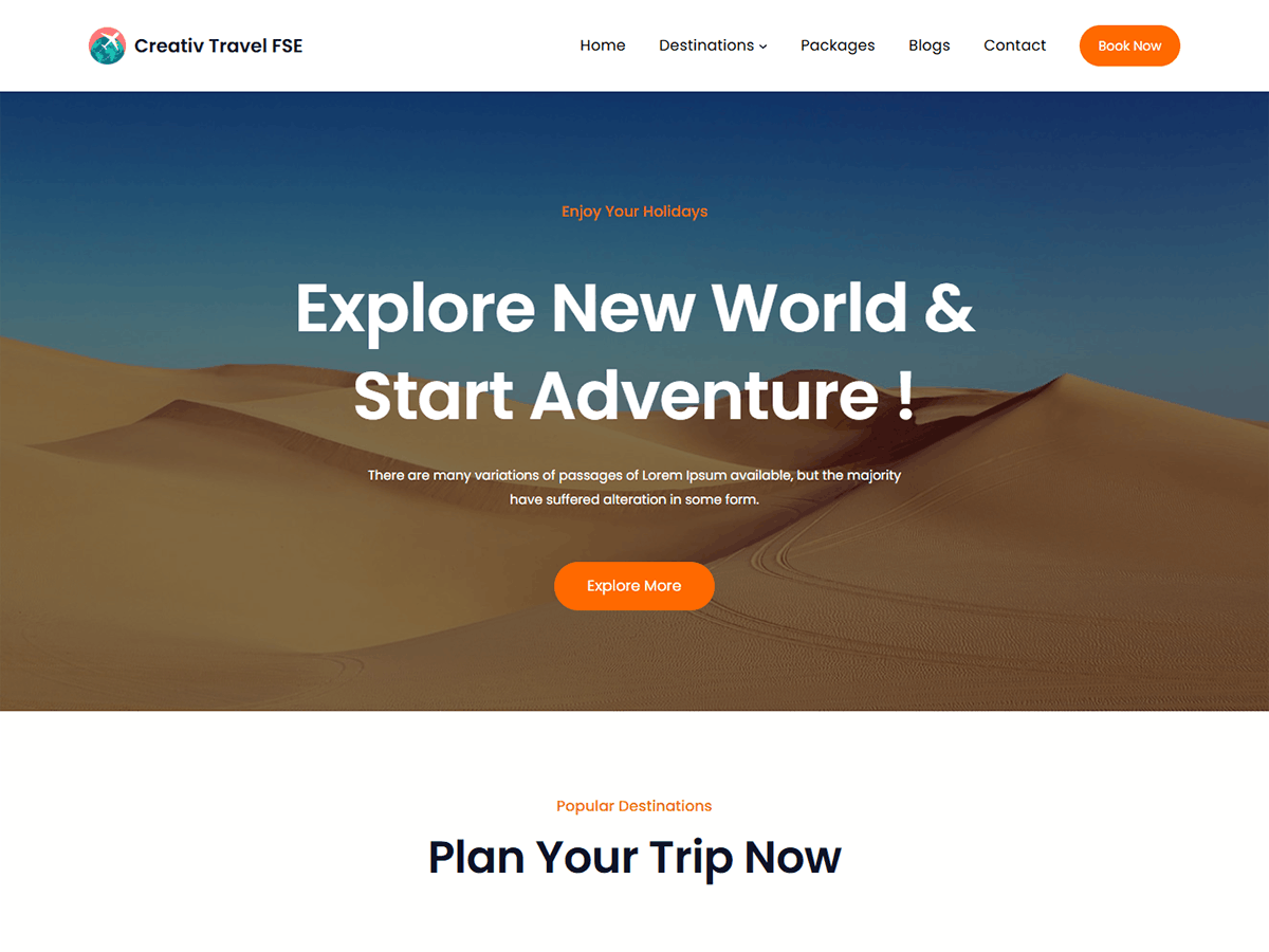 Creativ Travel Preview Wordpress Theme - Rating, Reviews, Preview, Demo & Download