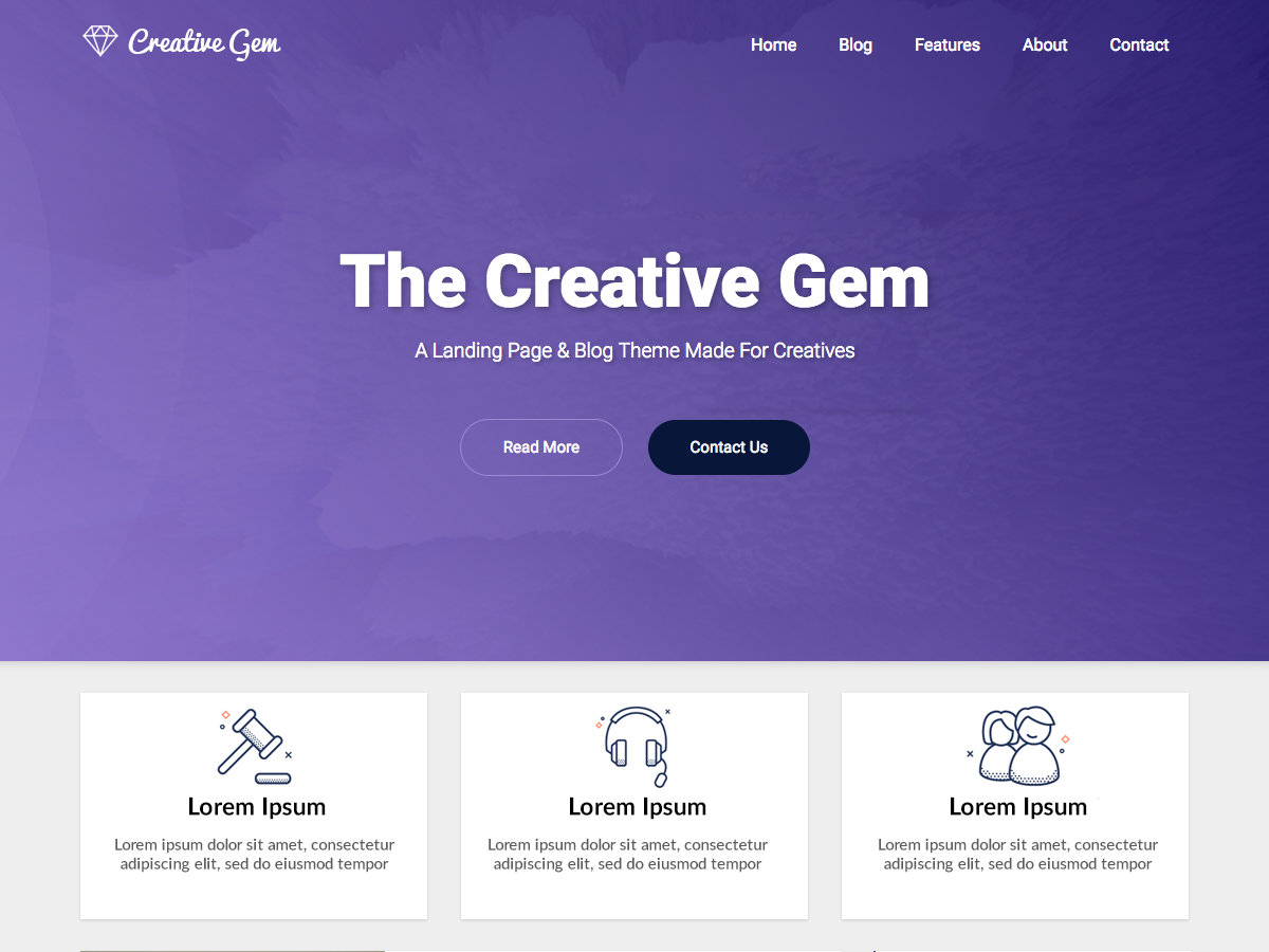 Creative Gem Preview Wordpress Theme - Rating, Reviews, Preview, Demo & Download