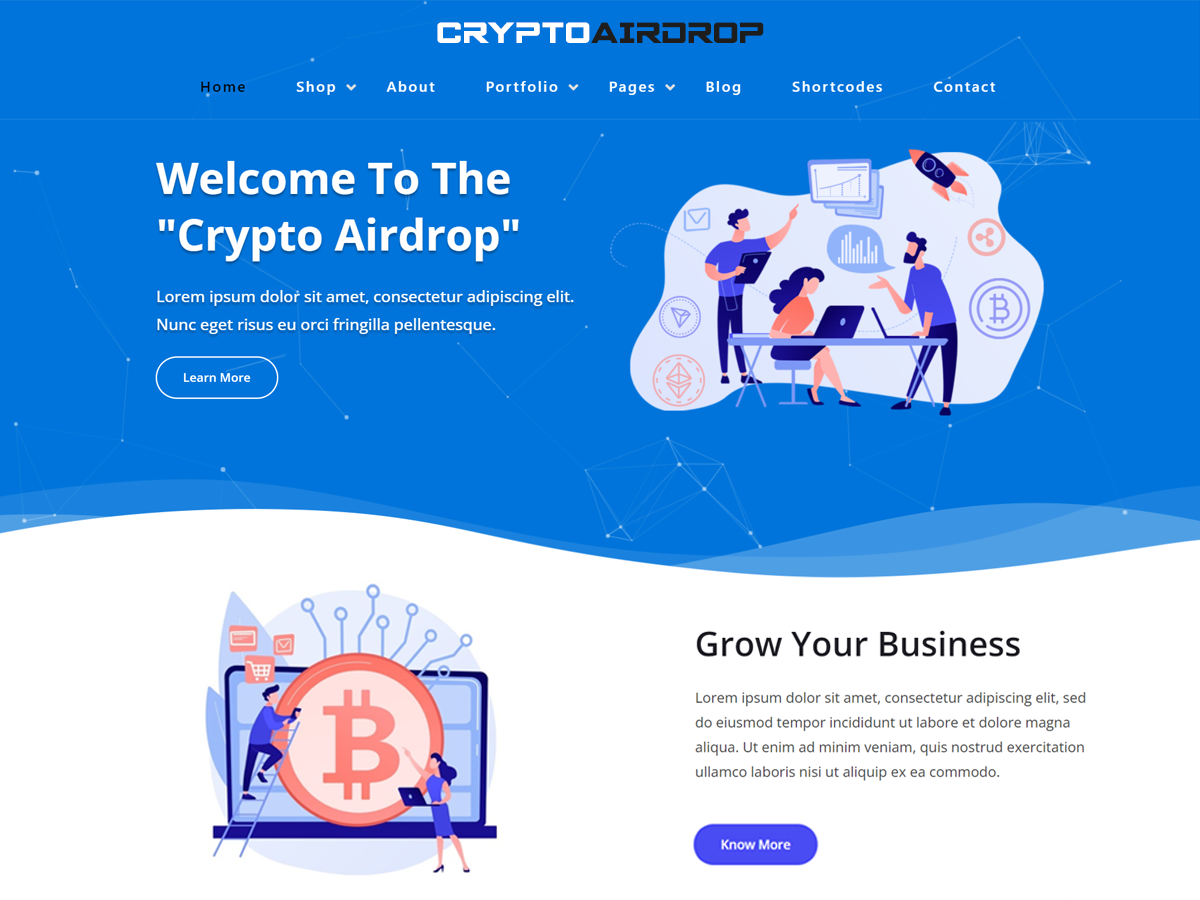 Crypto AirDrop Preview Wordpress Theme - Rating, Reviews, Preview, Demo & Download