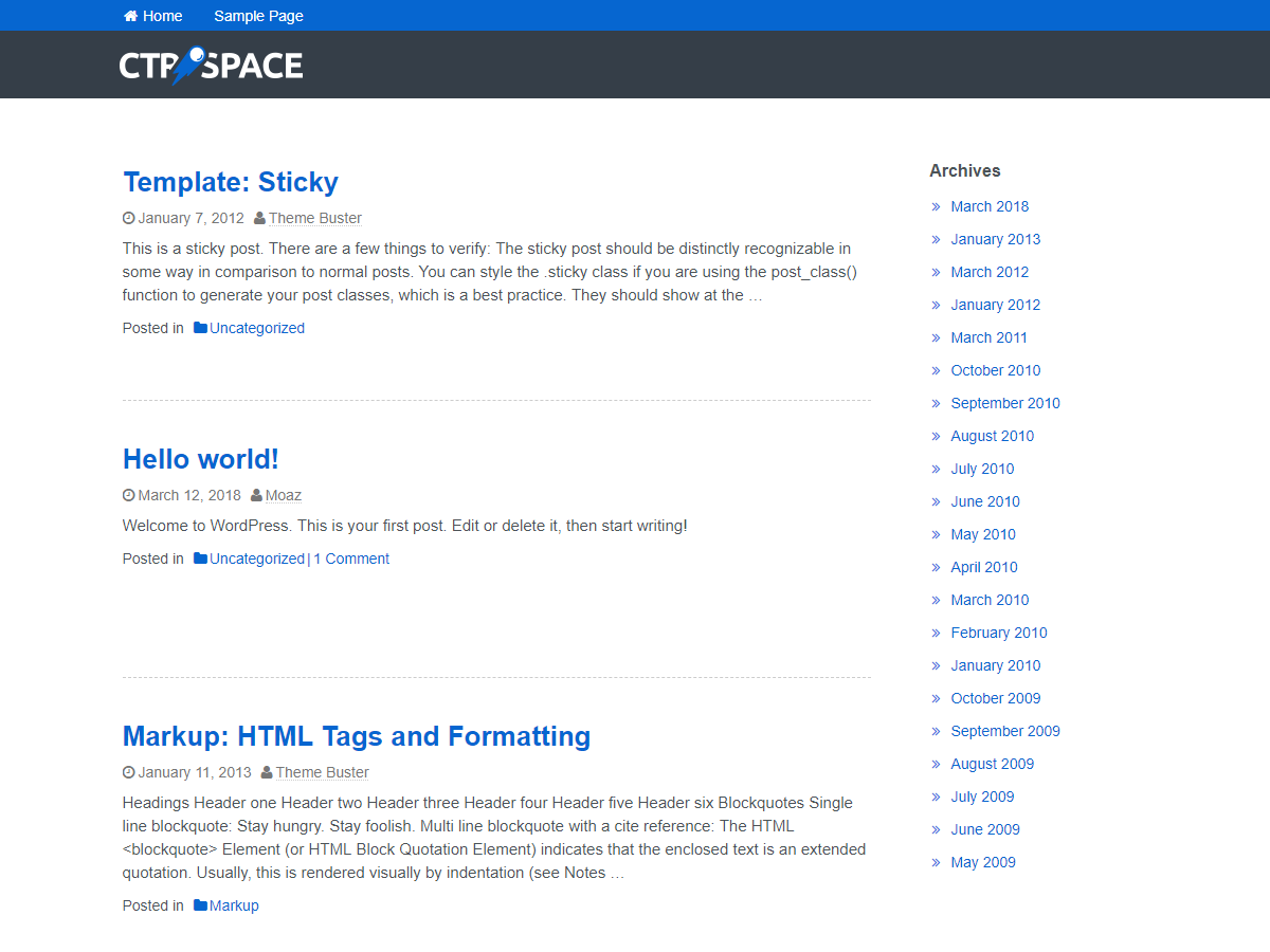 CtrSpace Lite Preview Wordpress Theme - Rating, Reviews, Preview, Demo & Download
