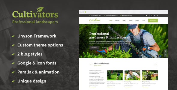 Cultivators Preview Wordpress Theme - Rating, Reviews, Preview, Demo & Download