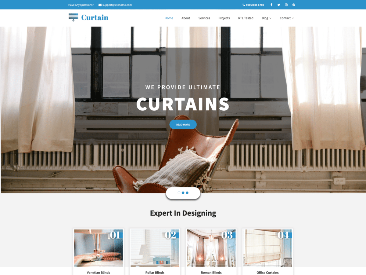 Curtaini Pro Preview Wordpress Theme - Rating, Reviews, Preview, Demo & Download