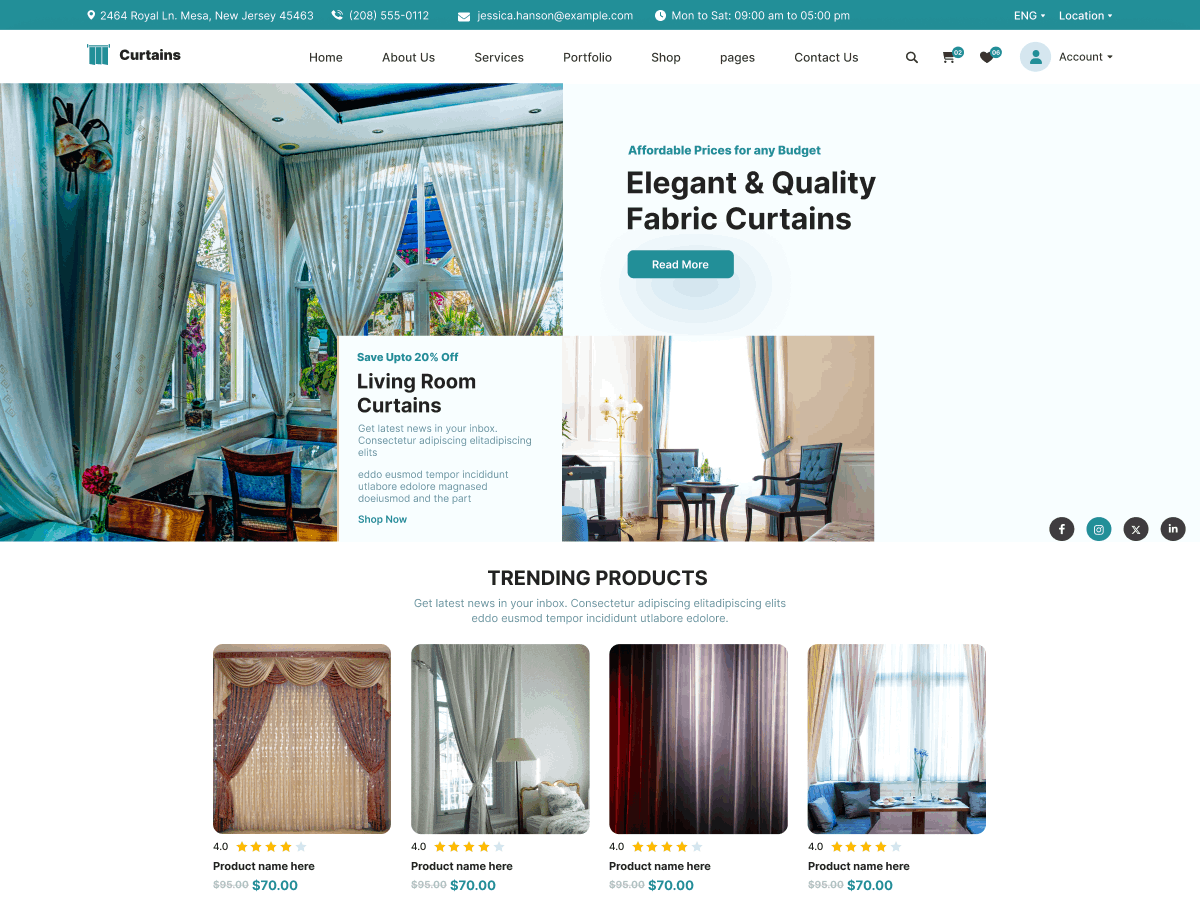 Curtains Fabric Preview Wordpress Theme - Rating, Reviews, Preview, Demo & Download
