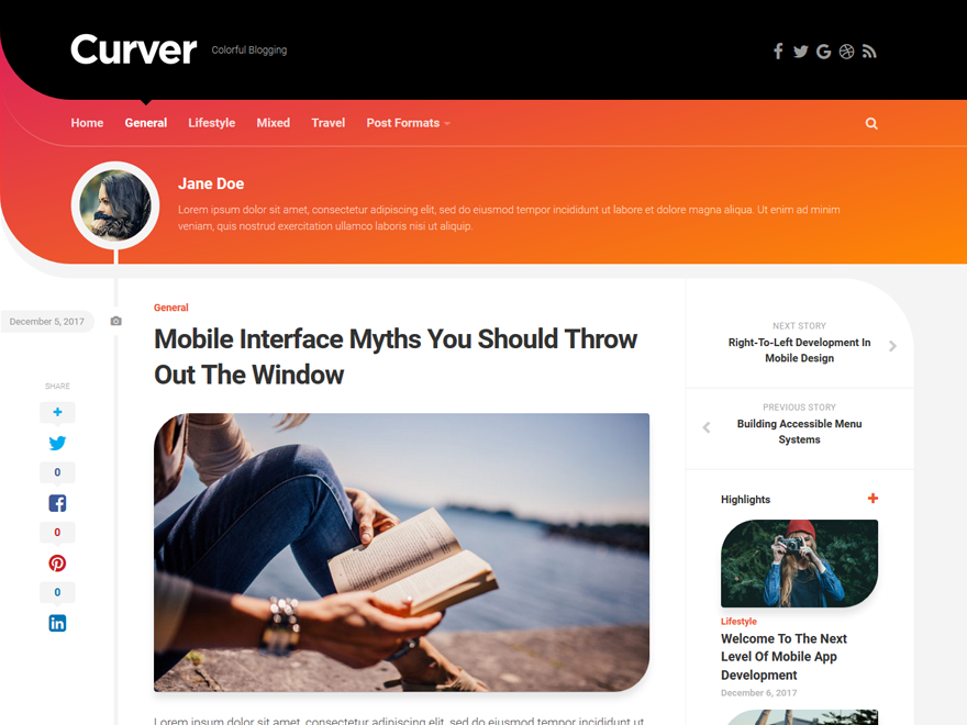 Curver Preview Wordpress Theme - Rating, Reviews, Preview, Demo & Download