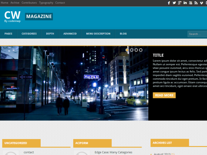 CW Magazine Preview Wordpress Theme - Rating, Reviews, Preview, Demo & Download