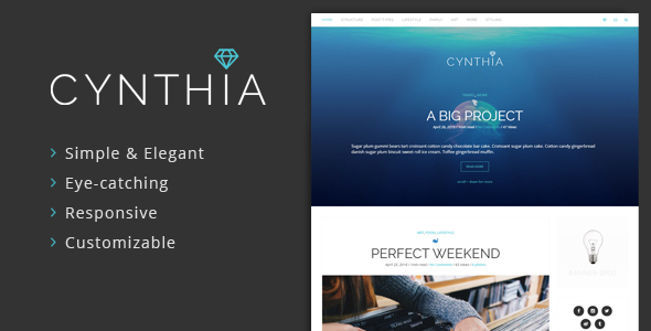 Cynthia Preview Wordpress Theme - Rating, Reviews, Preview, Demo & Download
