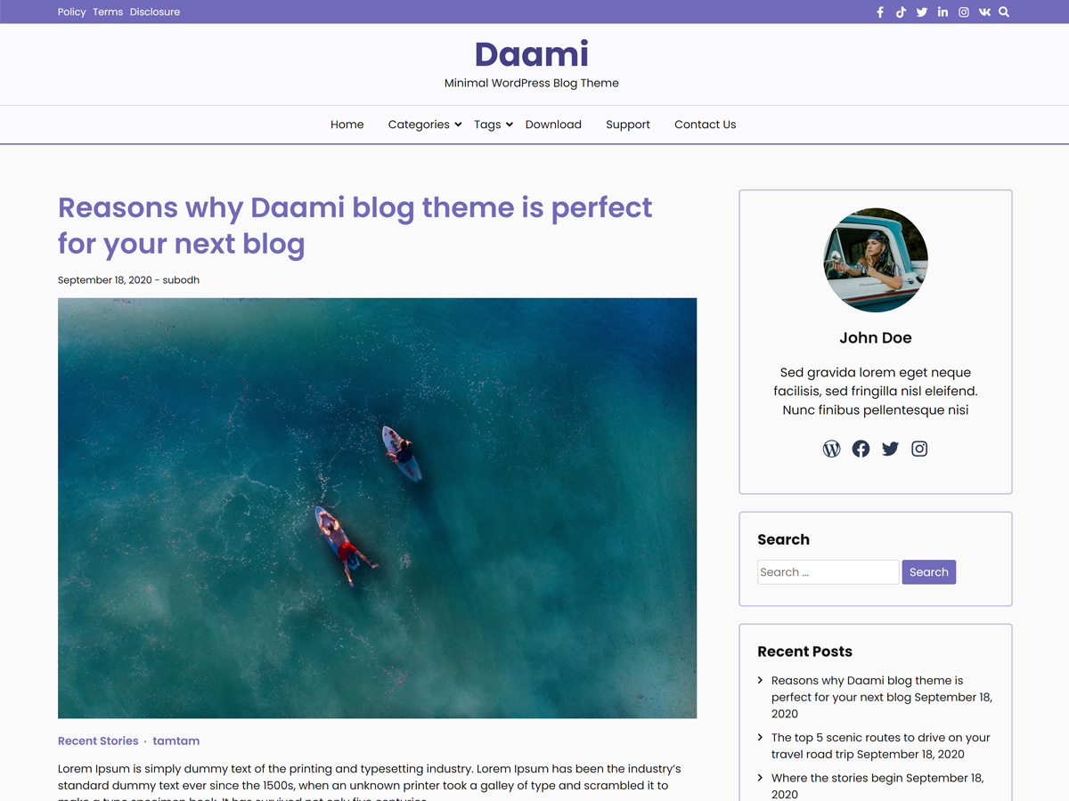 Daami Preview Wordpress Theme - Rating, Reviews, Preview, Demo & Download