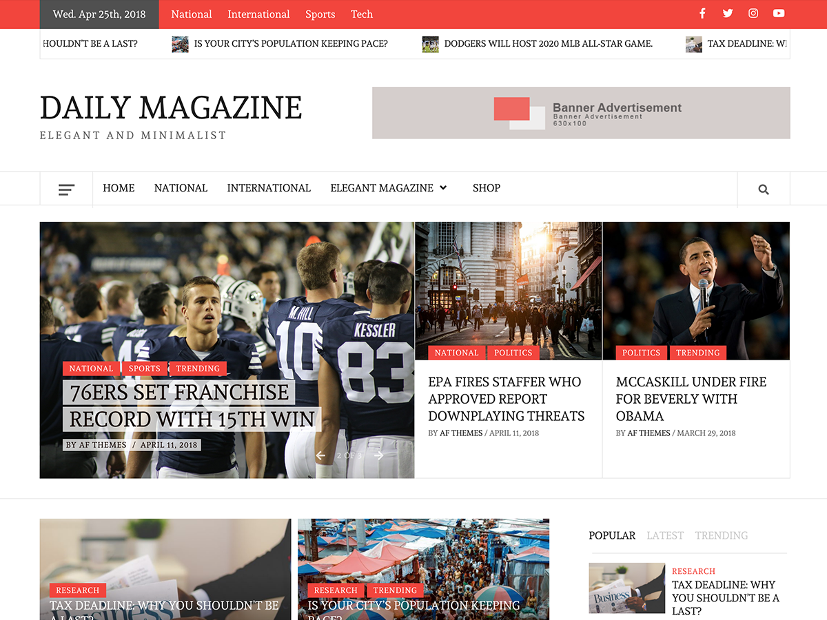 Daily Magazine Preview Wordpress Theme - Rating, Reviews, Preview, Demo & Download