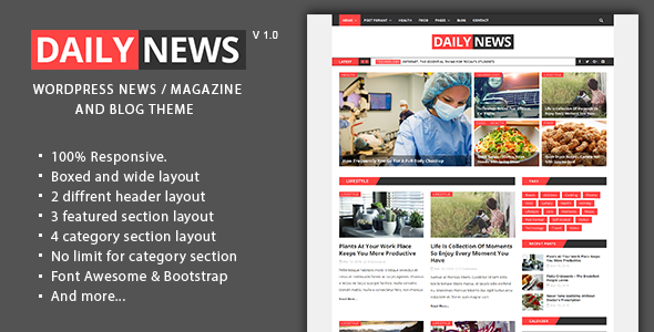 Daily News Preview Wordpress Theme - Rating, Reviews, Preview, Demo & Download
