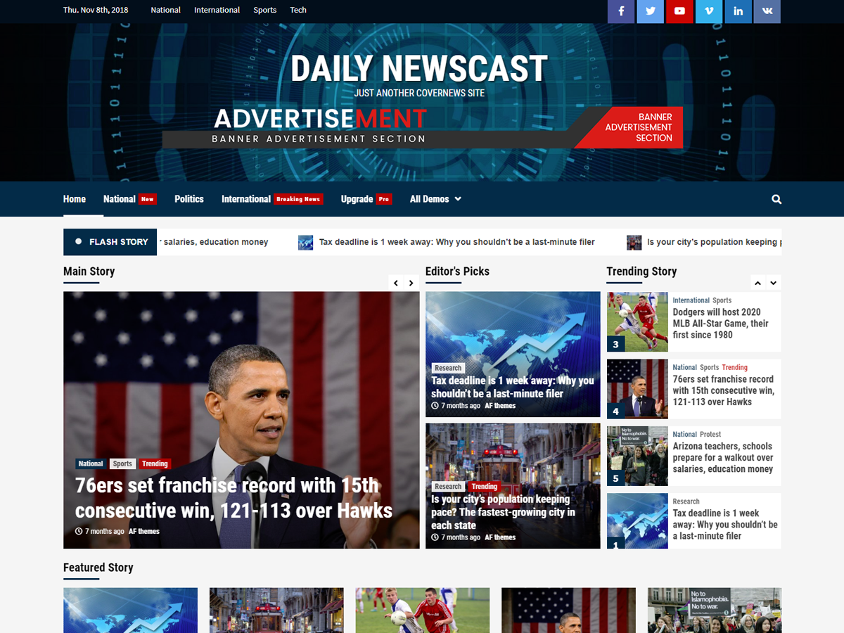 Daily Newscast Preview Wordpress Theme - Rating, Reviews, Preview, Demo & Download