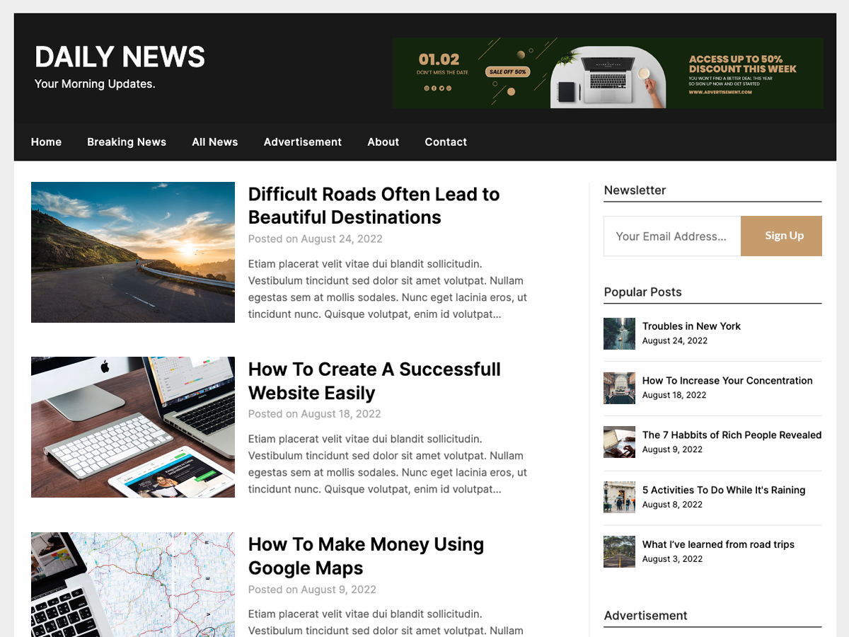 Daily Newspaper Preview Wordpress Theme - Rating, Reviews, Preview, Demo & Download
