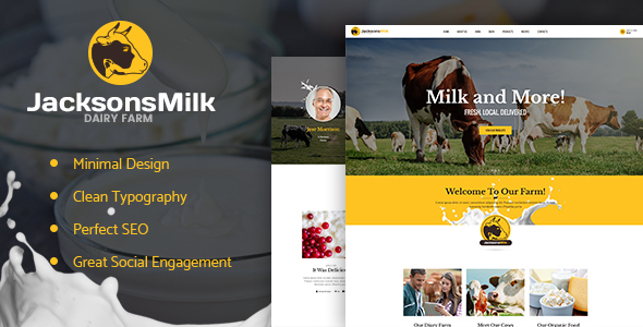 Dairy Farm Preview Wordpress Theme - Rating, Reviews, Preview, Demo & Download