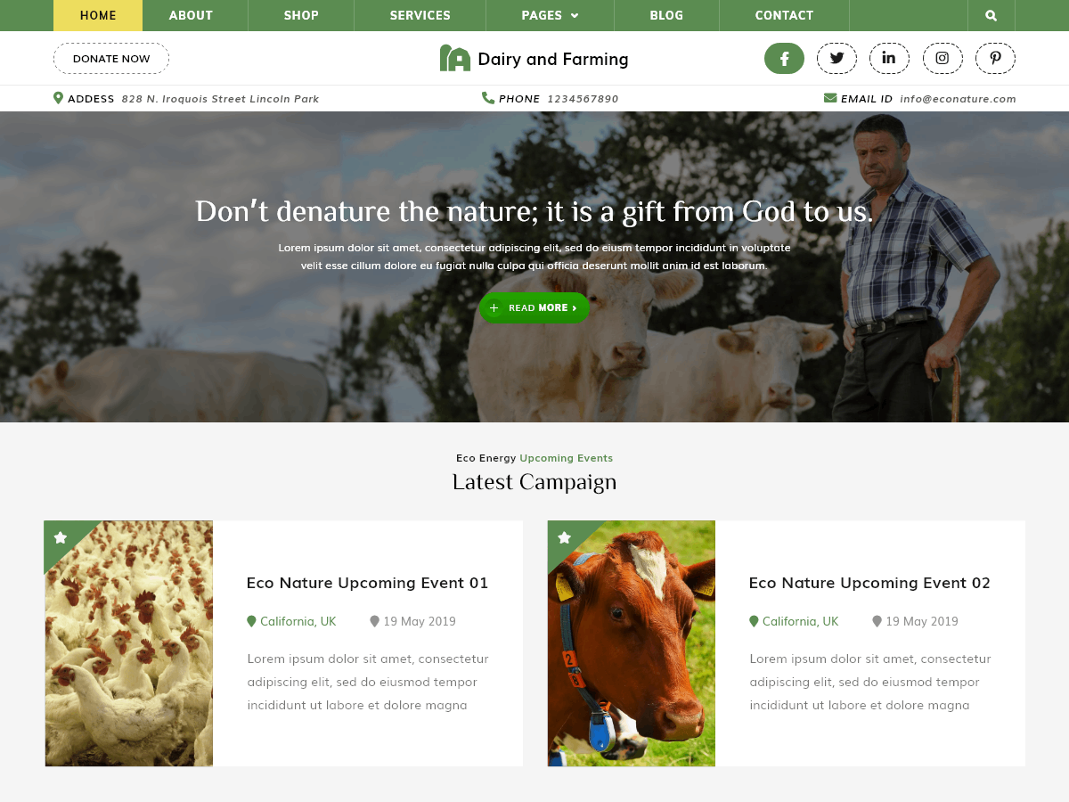 Dairy Farming Preview Wordpress Theme - Rating, Reviews, Preview, Demo & Download