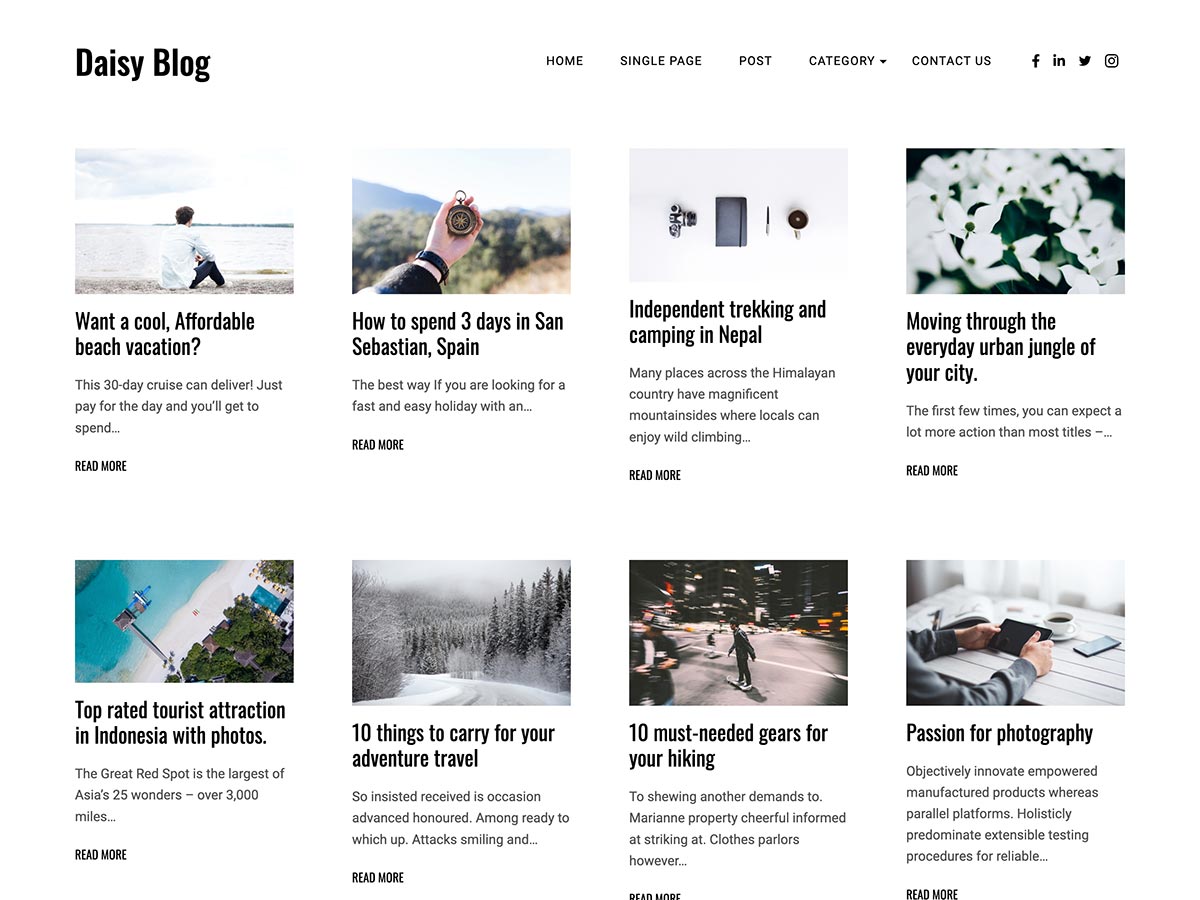 Daisy Blog Preview Wordpress Theme - Rating, Reviews, Preview, Demo & Download