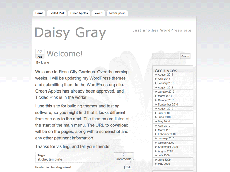 Daisy Gray Preview Wordpress Theme - Rating, Reviews, Preview, Demo & Download