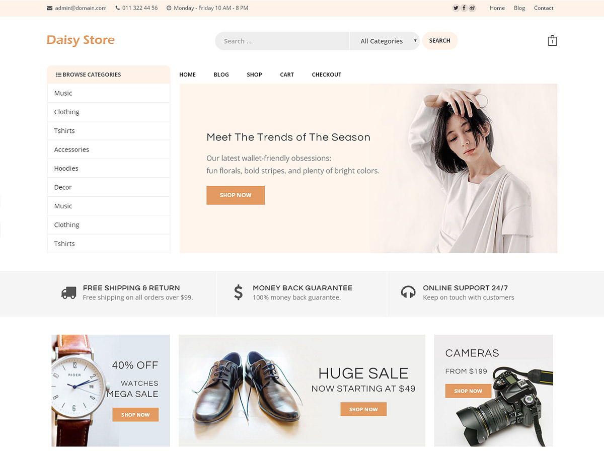 Daisy Store Preview Wordpress Theme - Rating, Reviews, Preview, Demo & Download